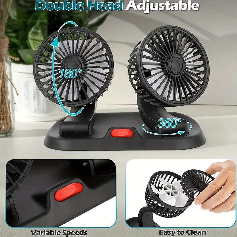 🚗Mufă USB de vară Mașină Mașină Acasă Mini ventilator cu două capete-FP003-VP🧊