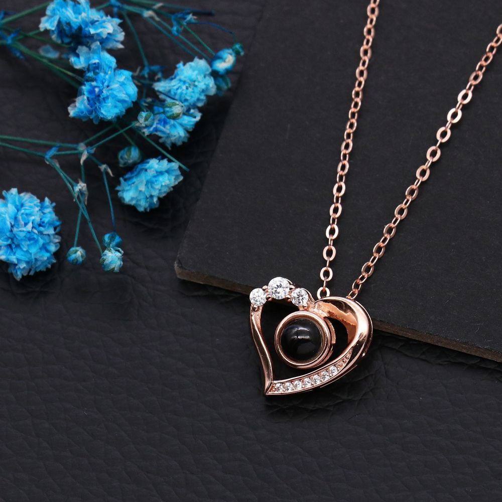 💎Colier personalizat cu proiecție foto - inimă