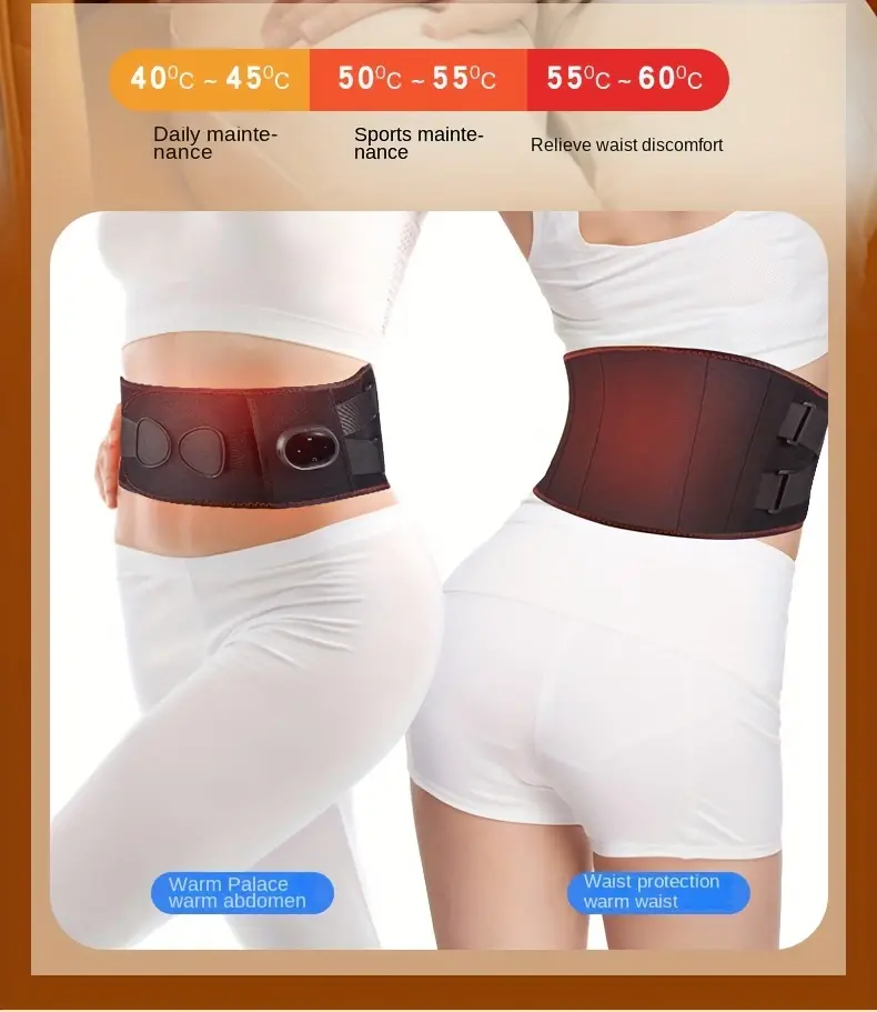 1pc 3 speed heated 3 speed massage back massager graphene cordless heated harness massage belt heated belt gift details 3