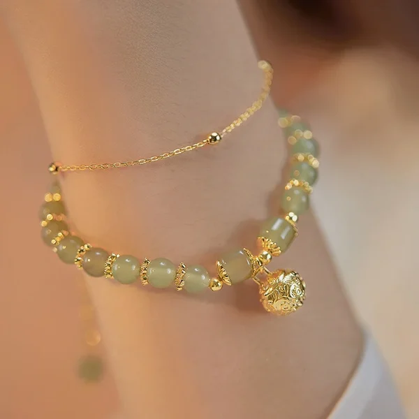 Cel mai frumos colier de margele de aur din 2024! Combinația perfectă de jad mic și aur de 18k inspiră scântei de modă și modelează noile tendințe de modă! Cel mai bun cadou de Anul Nou vă așteaptă să alegeți!