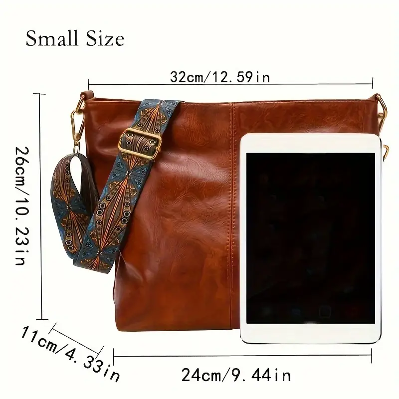 geometric strap hobo bag large capacity crossbody bag womens retro style shoulder bag details 2