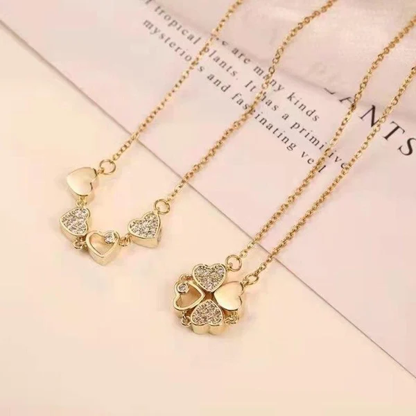 REDUCERE DE AN NOU 2024 - 68% REDUCERE - 🔥Colier Lucky Heart S925 din argint Sterling CU ȘASE TRENDARI🍀