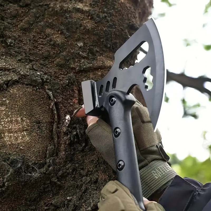 1pc ax to chop firewood artifact household chopping small axe outdoor fire axe to chop trees and cut wood to open up the mountain axe to chop bone carpentry camping multi functional axe high manganese steel engineering axe survival tactics details 1