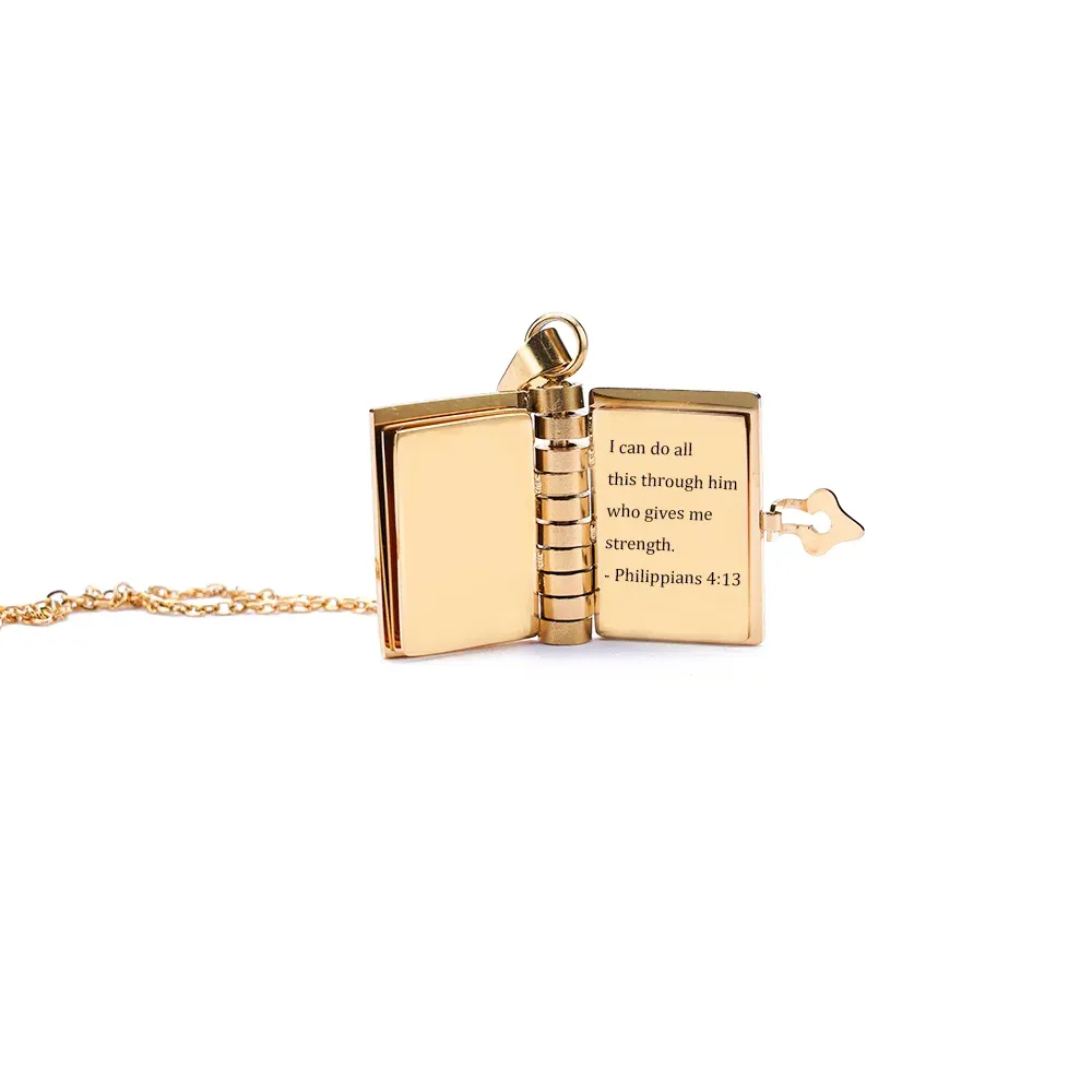 Christmas Gift Personalized Book Locket Necklace