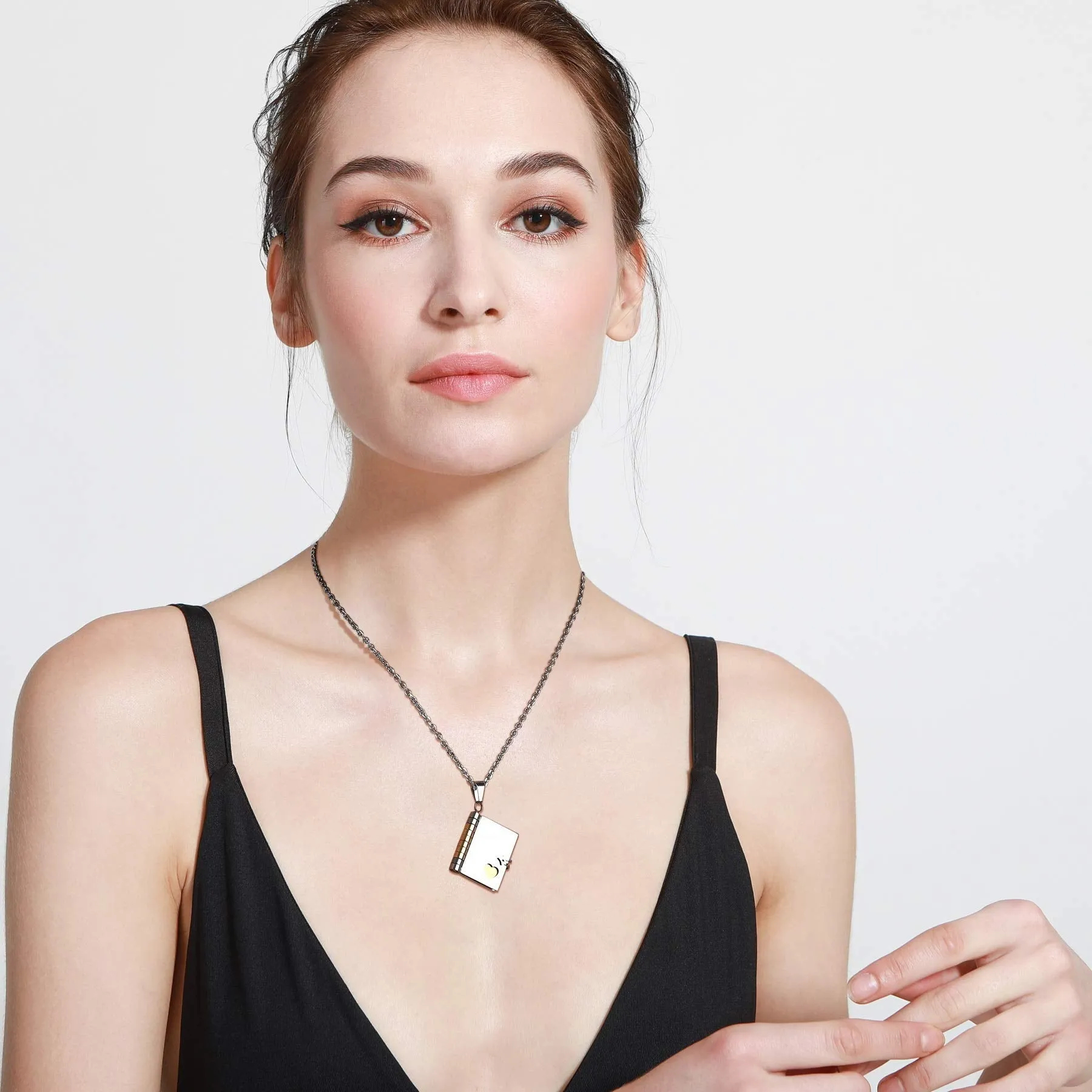 Christmas Gift Personalized Book Locket Necklace