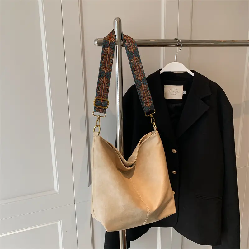 geometric strap hobo bag large capacity crossbody bag womens retro style shoulder bag details 11