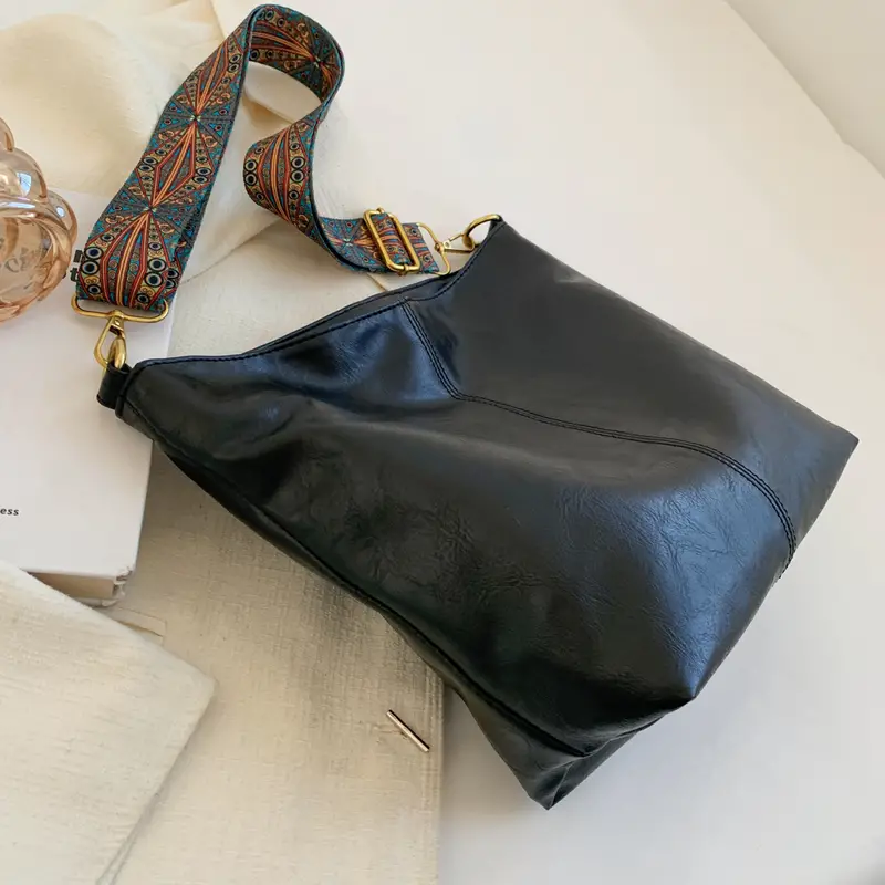geometric strap hobo bag large capacity crossbody bag womens retro style shoulder bag details 14