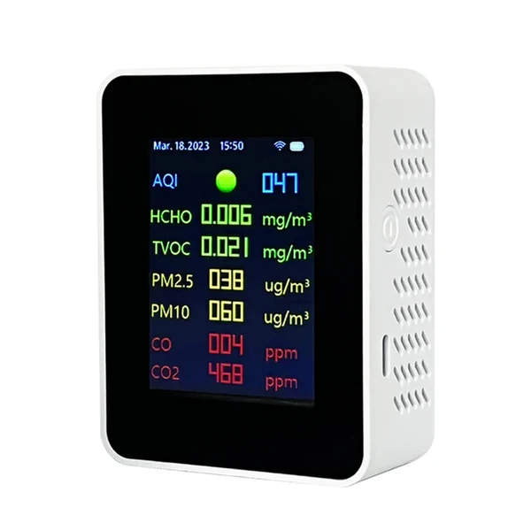 15 in 1 Tuya Air Quality Monitor CO2 Meter Carbon Dioxide Detector Time TVOC HCHO PM2.5 PM1.0 PM10 Temperature Humidity Tester