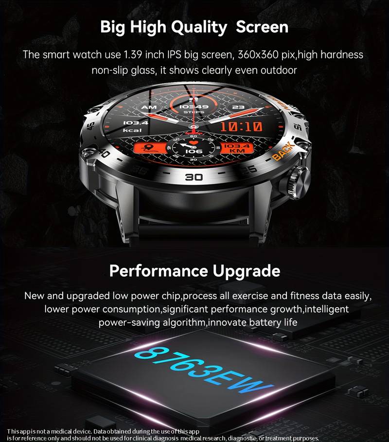 Ceas Inteligent Rotund Cu Afișaj IPS, Ceas Sport Și Fitness Rezistent La Apă, Cu Apel BT Pentru &Icirc;nregistrarea Activității detalii 3