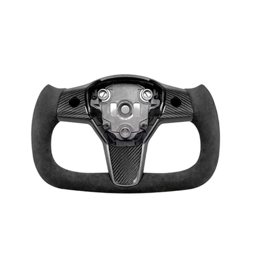 Yoke Steering Wheel for Model 3 / Y Alcantara 【Style 38】-TESEVO