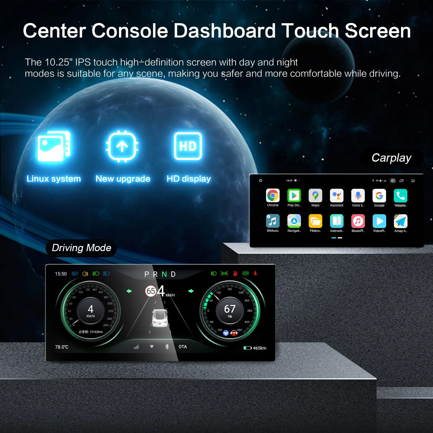 TESEVO 10.25'' Android 4G Display LCD Instrument Dashboard Screen for Model 3/Y-TESEVO