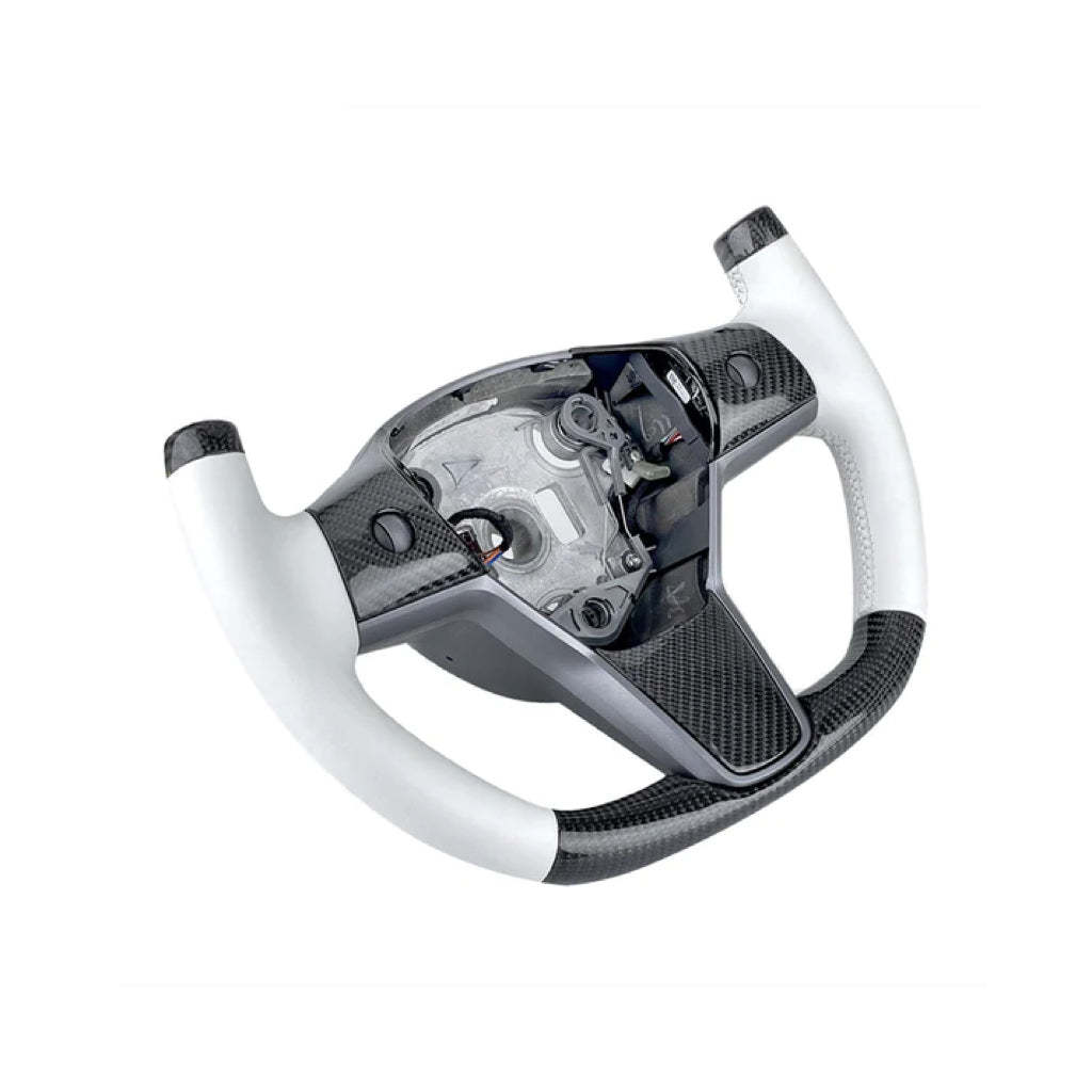 Yoke Steering Wheel for Model 3 / Y Carbon Fiber 【Style 3】-TESEVO