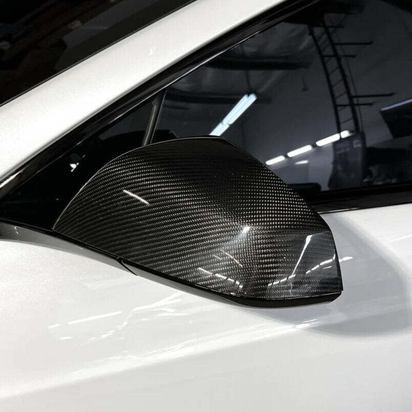 TESEVO Real Carbon Fiber Mirror Caps for Model S