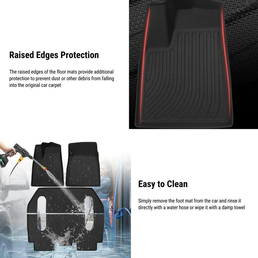 TESEVO All-Weather TPE Floor Mats for 6-seater Model X