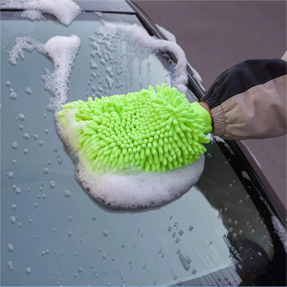 TESEVO 2Pcs Premium Chenille Car Wash Gloves Coral velvet for Tesla