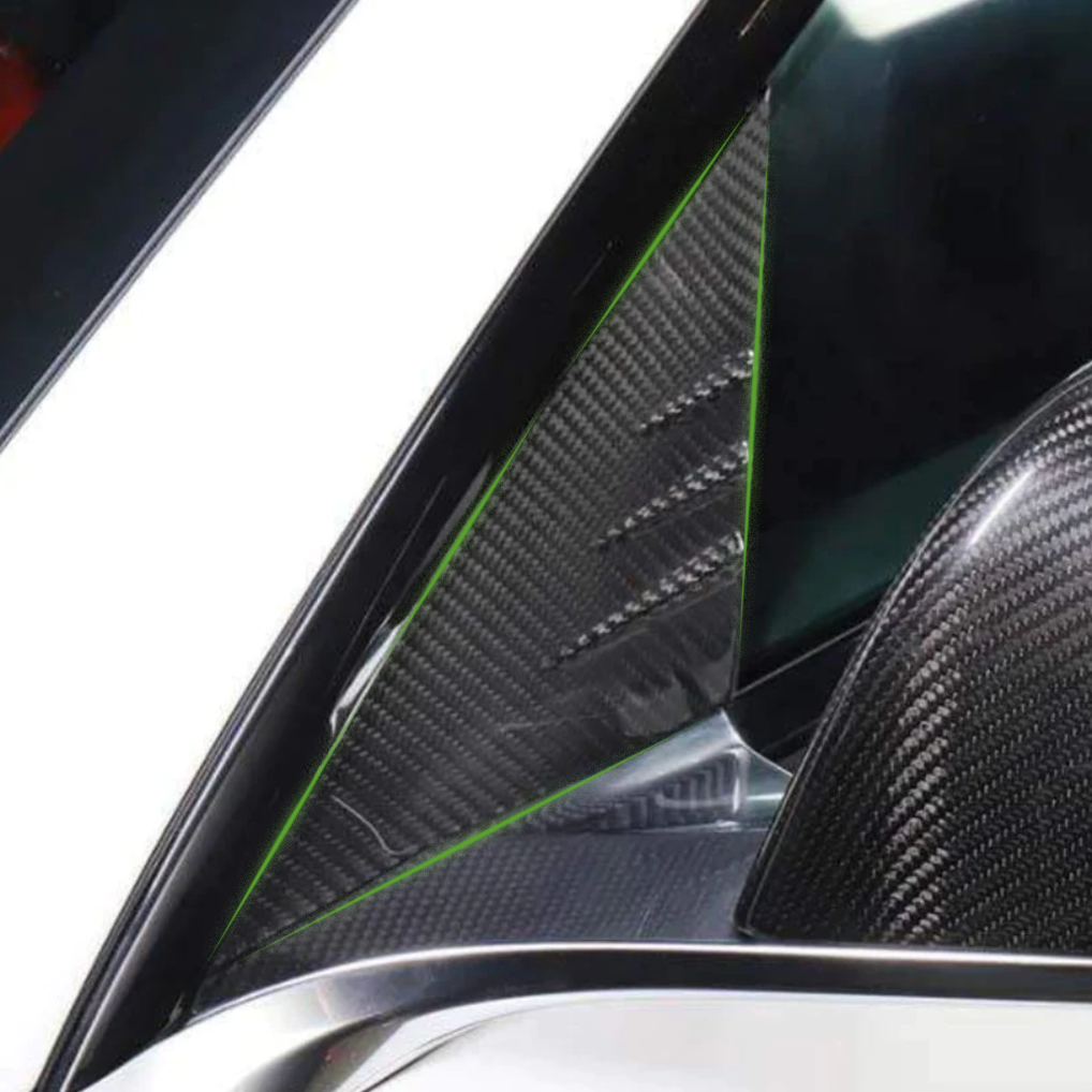 TESEVO Real Carbon Fiber A-pillar Window Covers for Model 3/Y-TESEVO