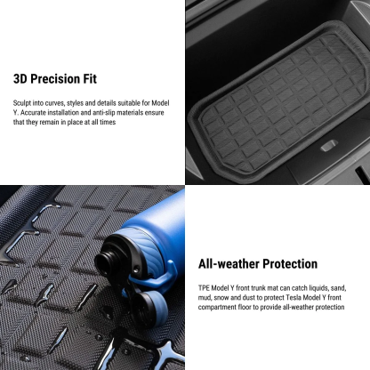 TESEVO All Weather 3D Front Trunk Mats for Tesla Model Y-TESEVO