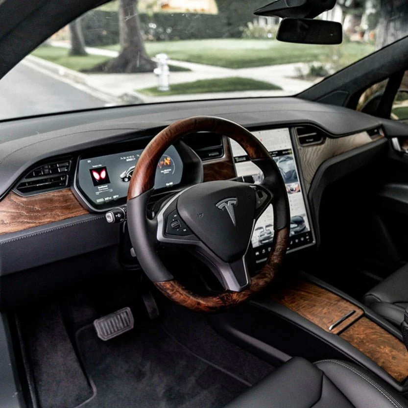 TESEVO Figured Ash Steering Wheel for Model S【Style 12】