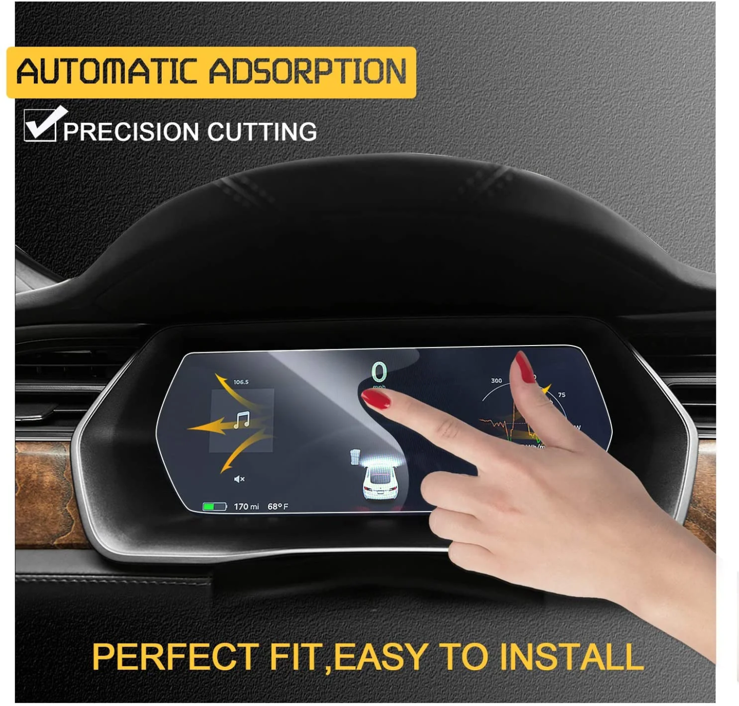 TESEVO Instrument screen tempered film for Model S/X