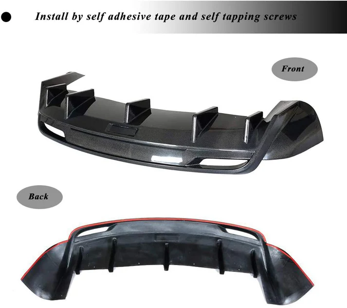 TESEVO Real Carbon Fiber Spoiler Rear Bumper Diffuser for Model X