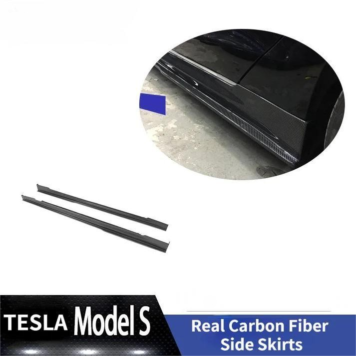 TESEVO Real Carbon Fiber Revo-Style Side Skirts for Model S-TESEVO
