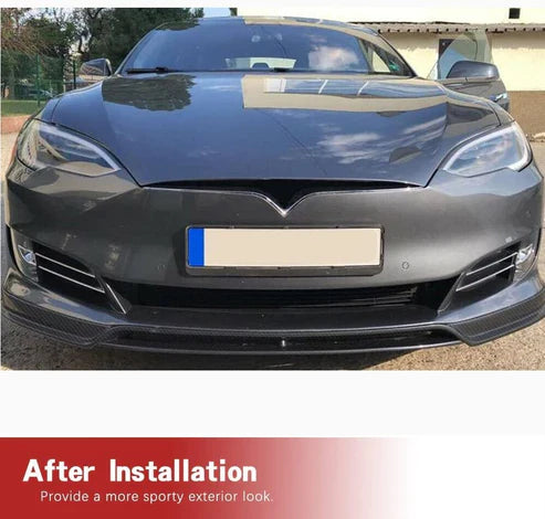 TESEVO Real Carbon Fiber Three-Stage Front Lip for Model S-TESEVO