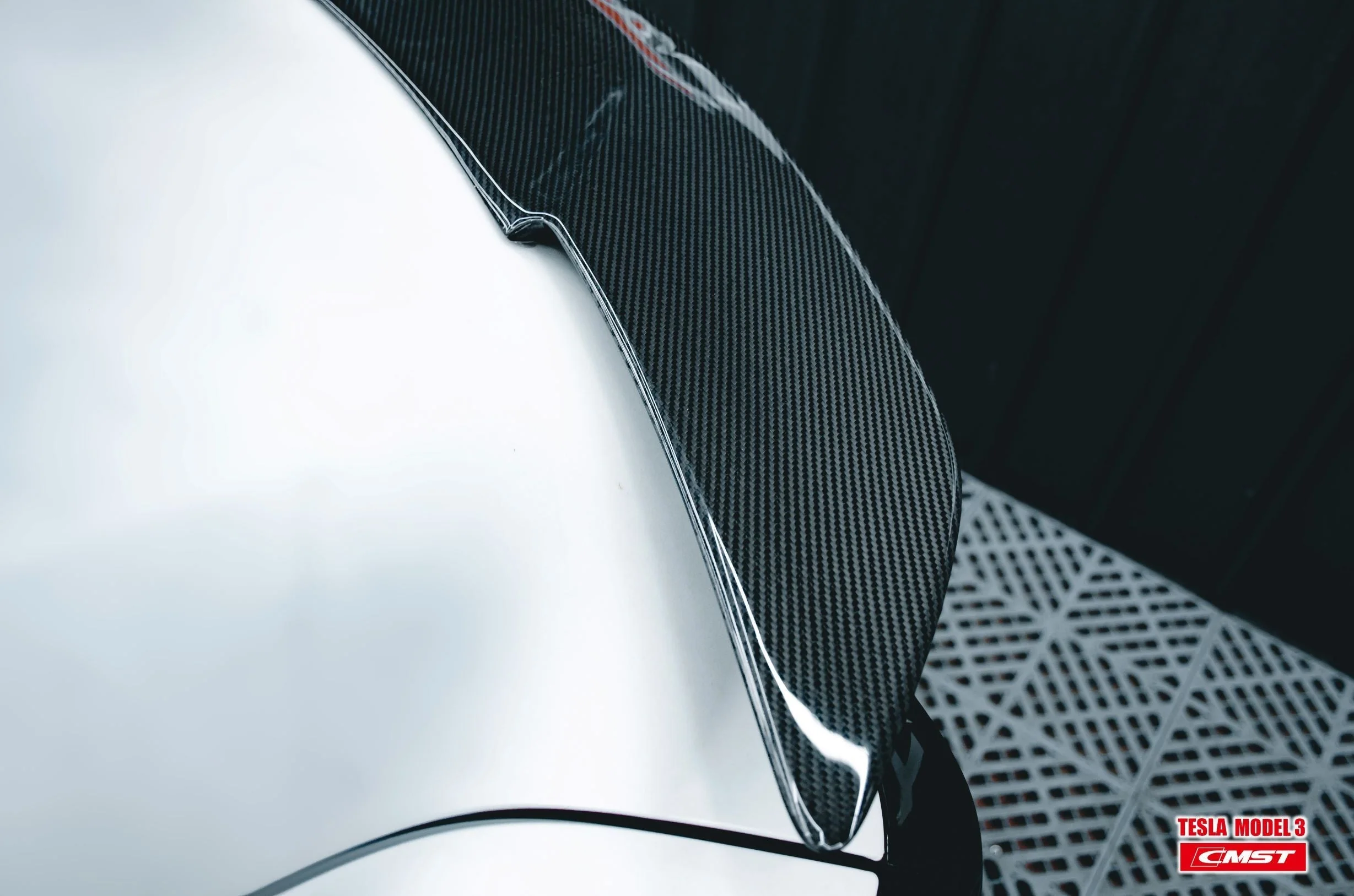 TESEVO Carbon Fiber Rear Spoiler C-Style for Tesla Model 3