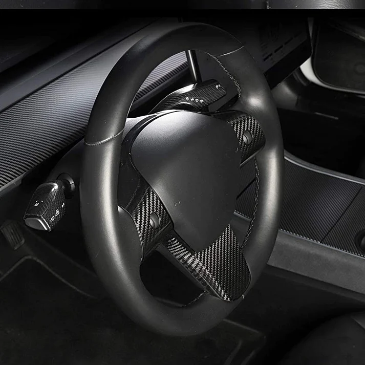 TESEVO Steering Wheel Middle Trim Cover Full Wrap-around for Model 3/Y-TESEVO
