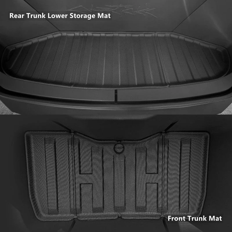 TESEVO All Weather Front Rear Trunk Mats for Tesla Cybertruck