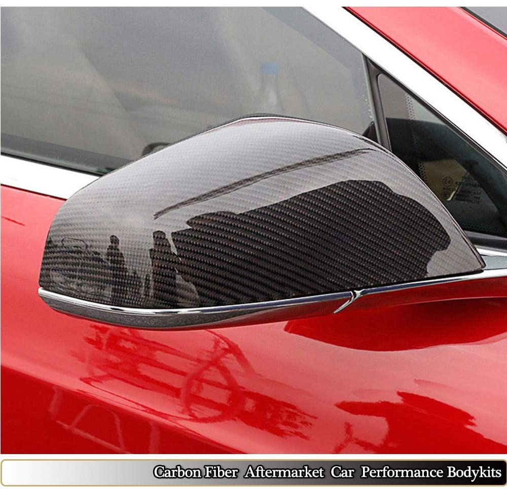 TESEVO Real Carbon Rear View Mirror Cover for Model S