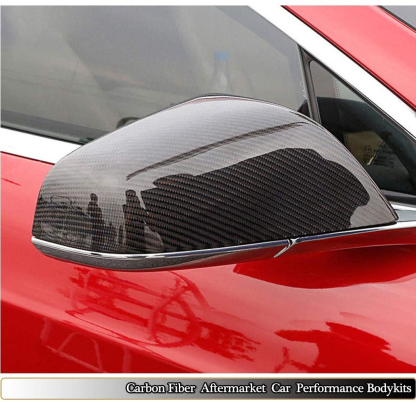 TESEVO Real Carbon Rear View Mirror Cover for Model S