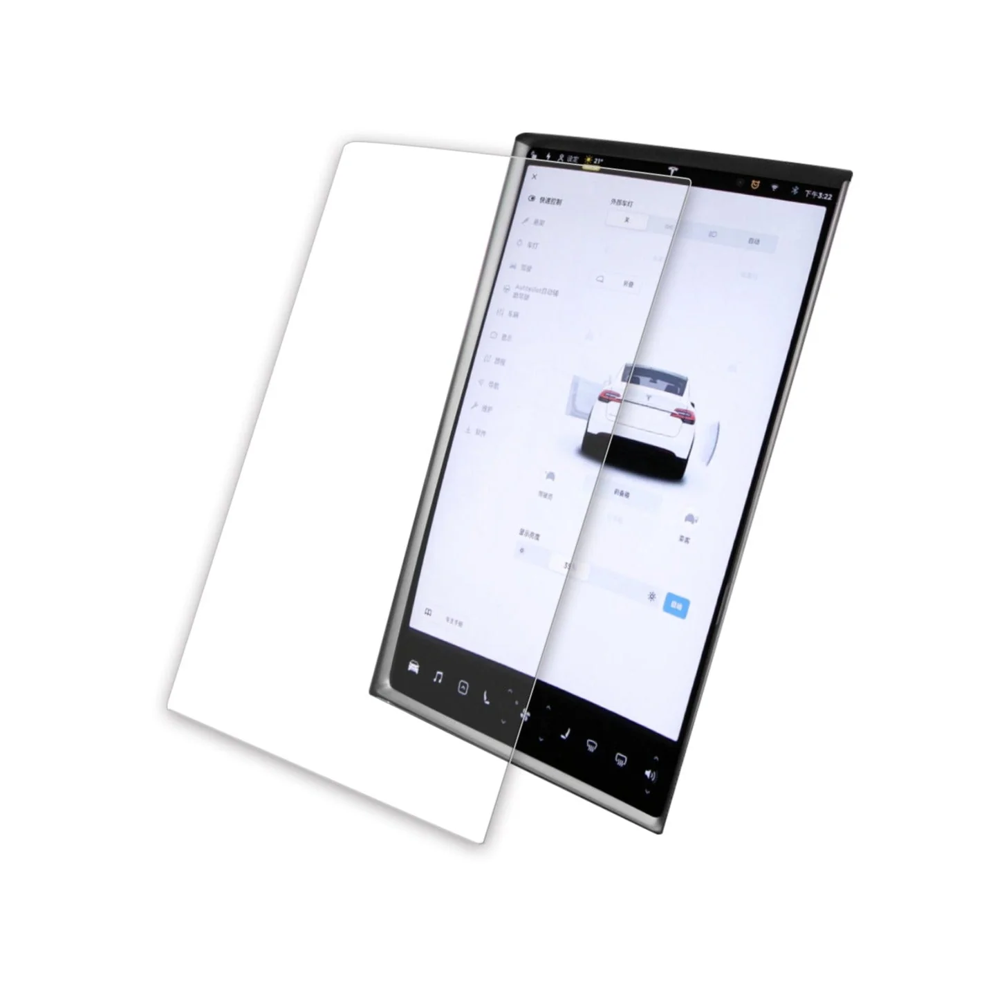 TESEVO Tempered Glass Screen Protector for Model S/X