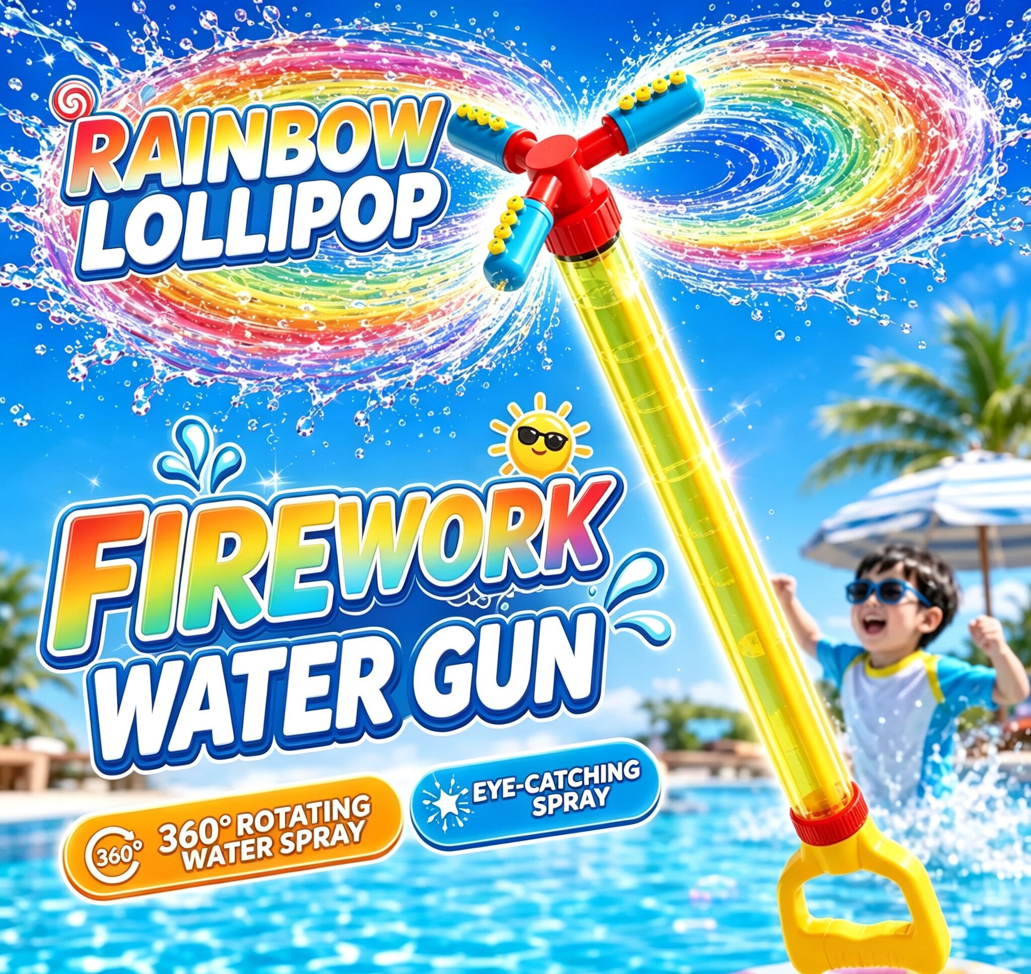 Lollipop fireworks water gun