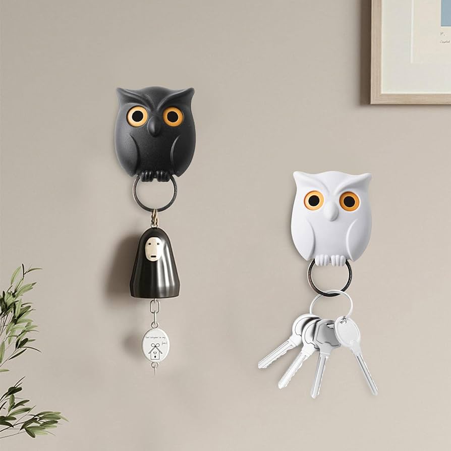Amazon.com: Littryee 2PCS Owl Key Hook, Magnetic Owl Keyring Holder Organizer, Cute Owl Wall Hooks, Automatic Open Close Eyes Keychain Holders, reative Key Hanger Hooks for Home Decoration Gifts : 居家與廚房