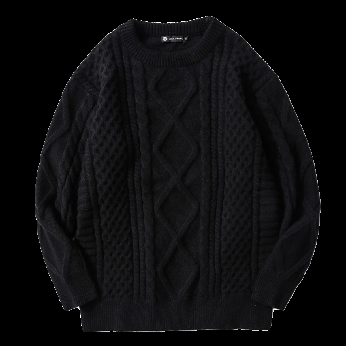 RETRO DIAMOND TWIST ROUND NECK SWEATER FOR MEN AND WOMEN, LOOSE AND VERSATILE, LAZY STYLE KNITTED SWEATER