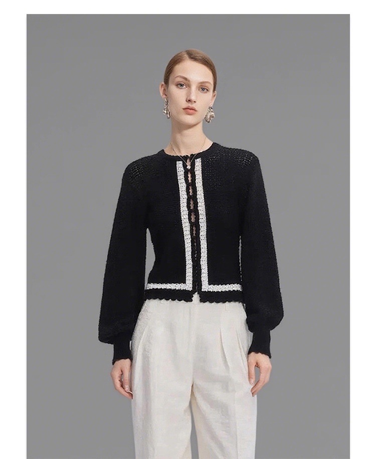 Contrast Trim Knitted Cardigan