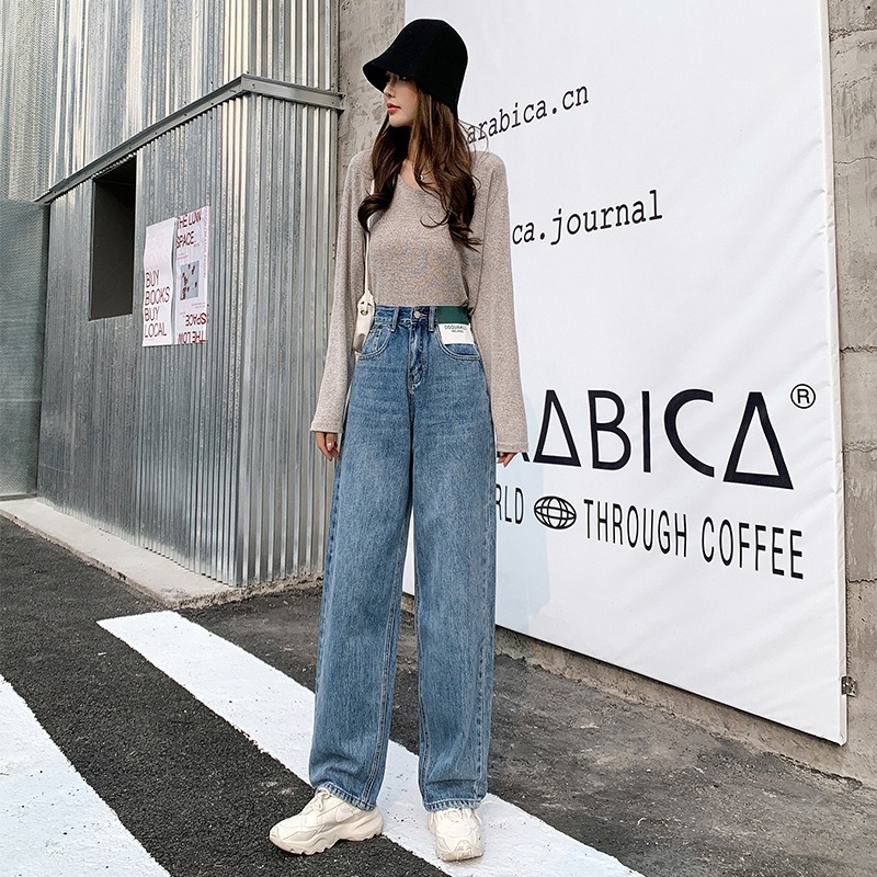 High-Waist Wide Leg Denim Jeans for Women | Comfortable Casual Style