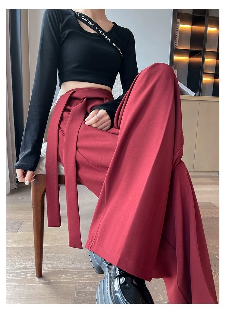 Casual Irregular High Waist Wide Leg Pants