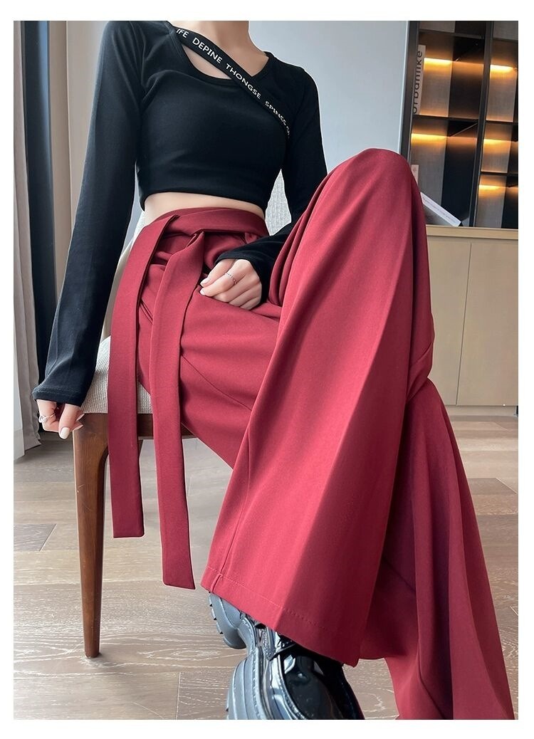 Casual Irregular High Waist Wide Leg Pants
