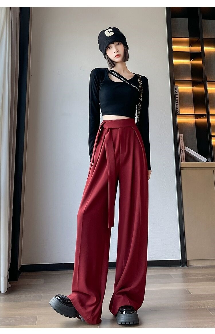 Casual Irregular High Waist Wide Leg Pants