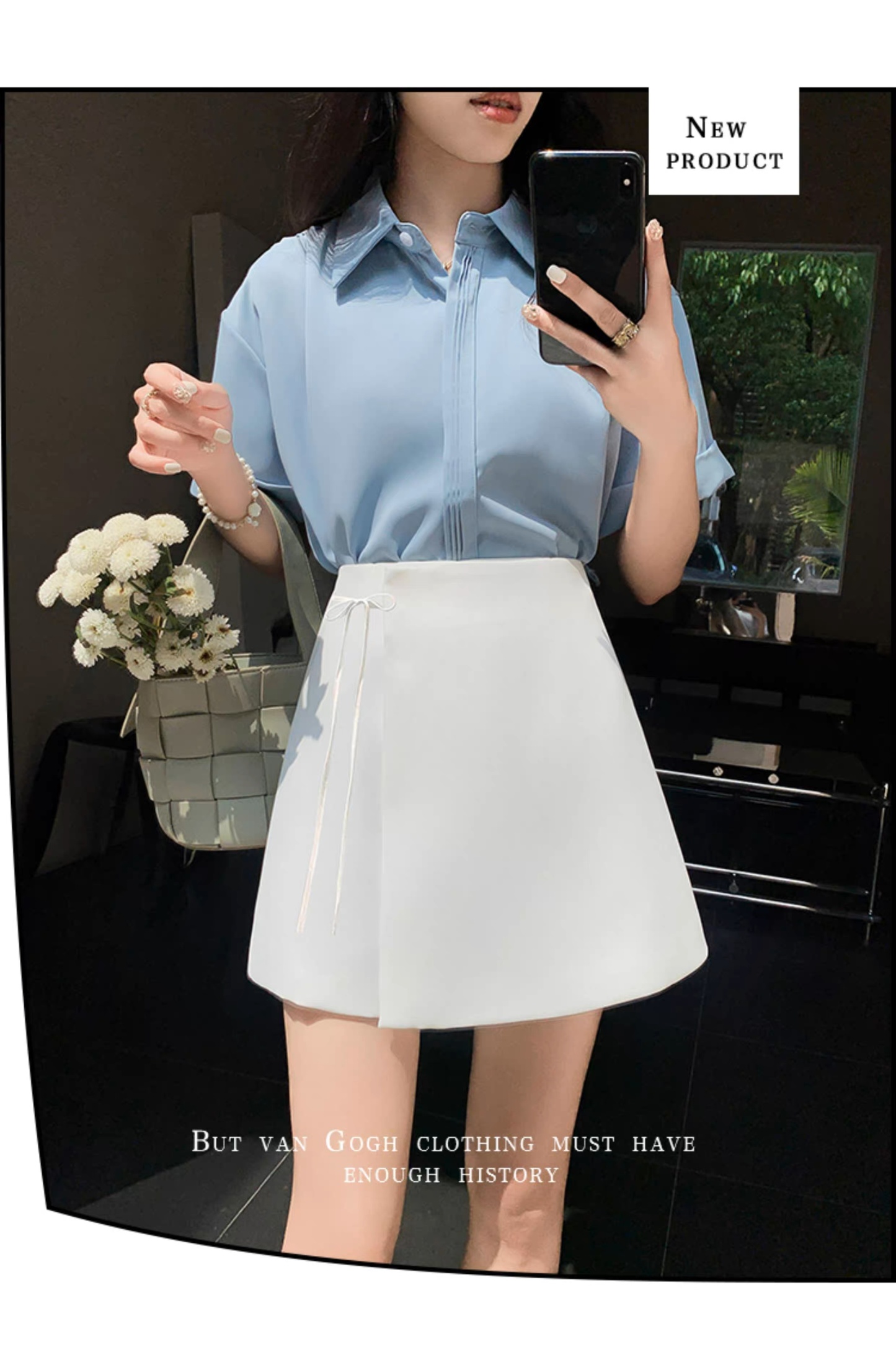 Wrap Mini Skirt with Tie Detail