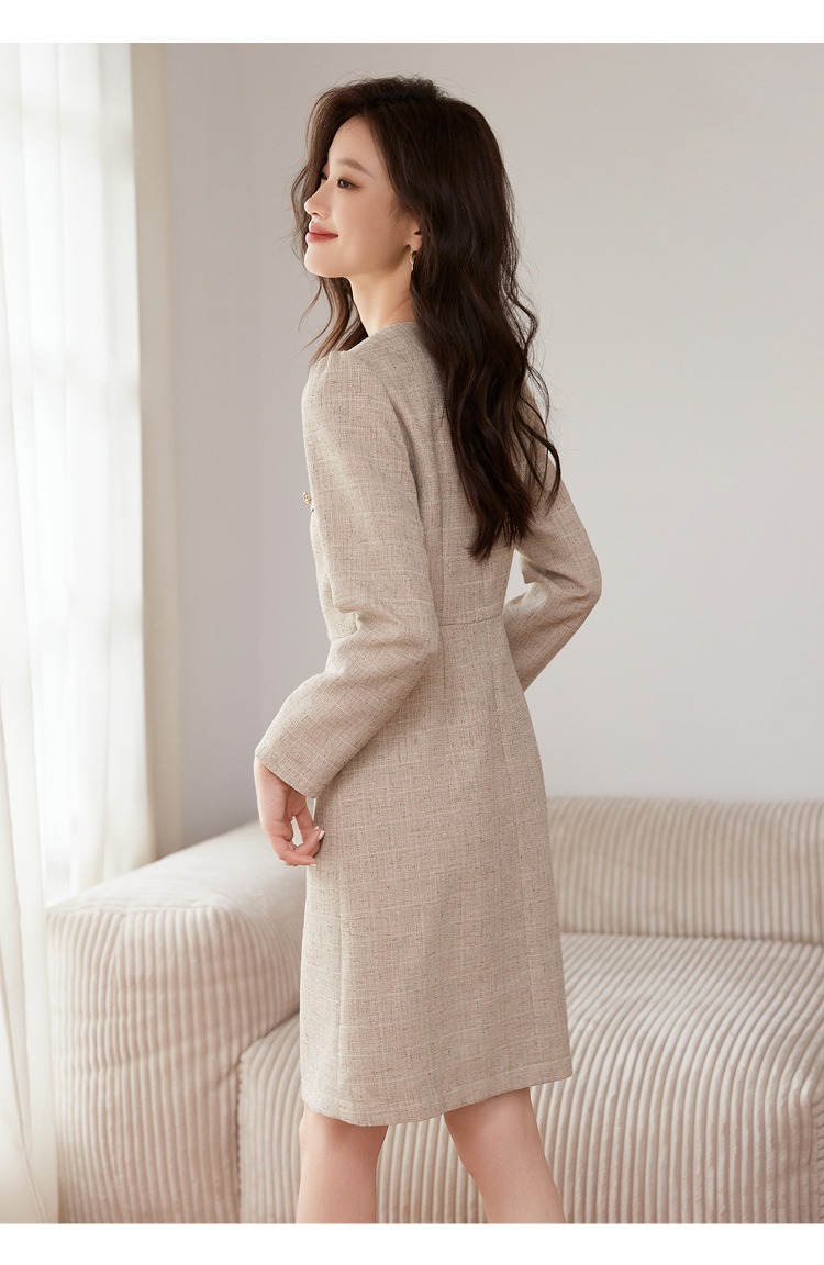 Chic Tweed A-Line Midi Dress