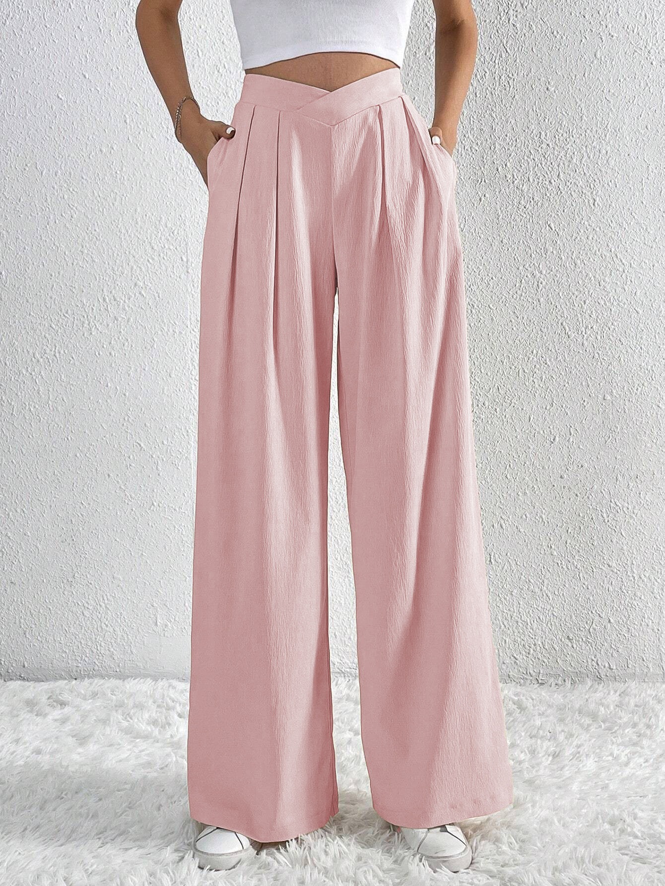 Pleated Casual Wide Leg Pants