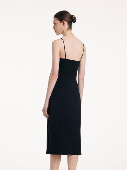 Pre-Order Ruched Waist Spaghetti Strap Dress With Detachable Bra Pads