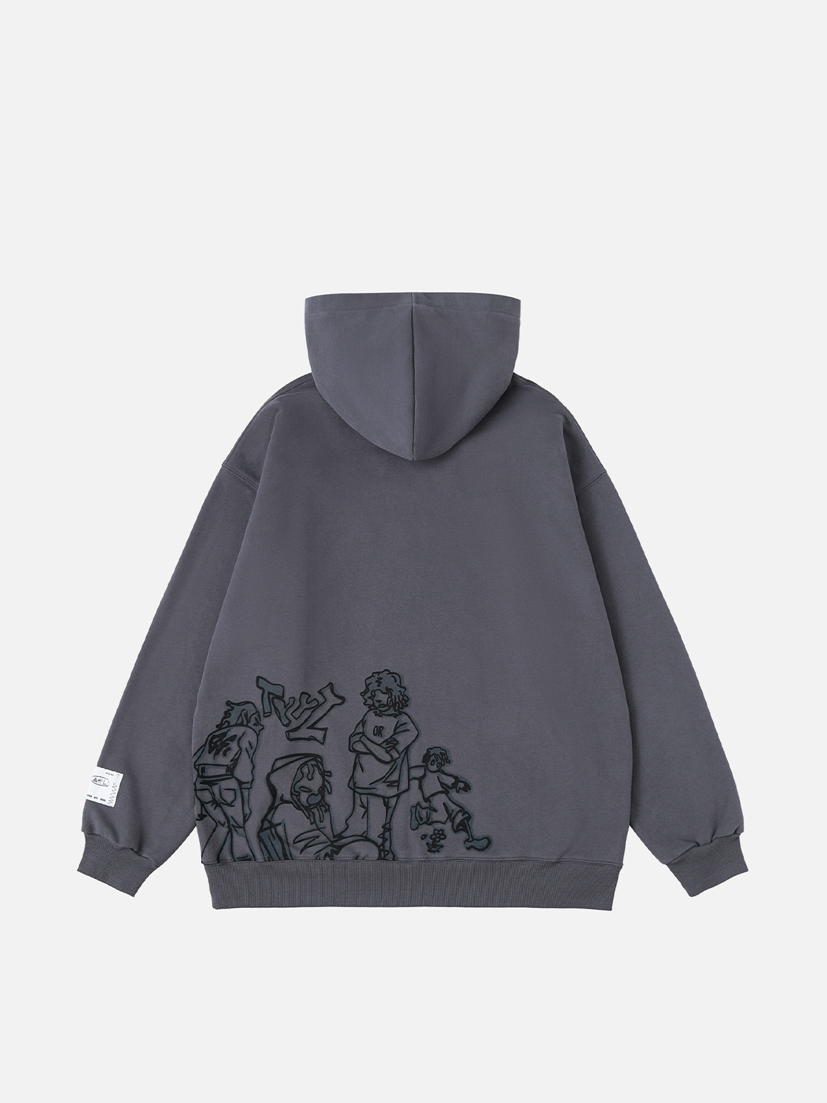 Cartoon Line Character Print Hoodie