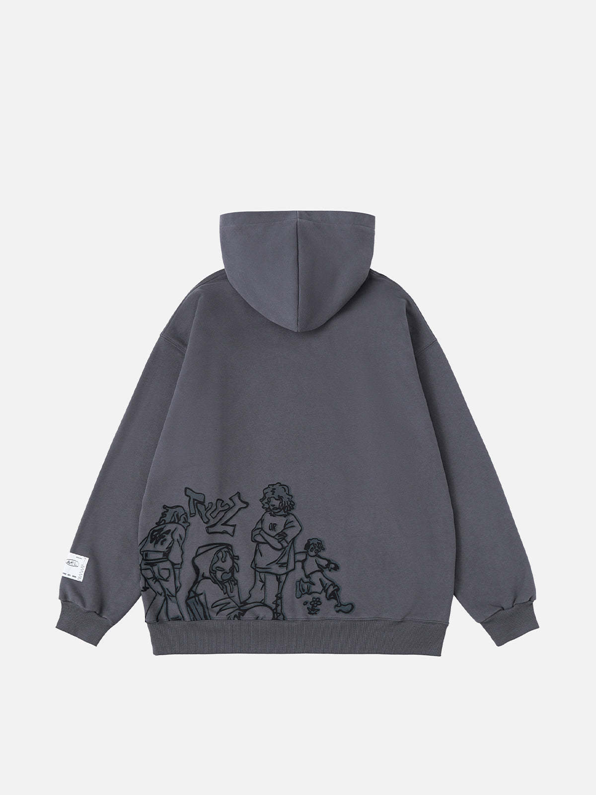Cartoon Line Character Print Hoodie