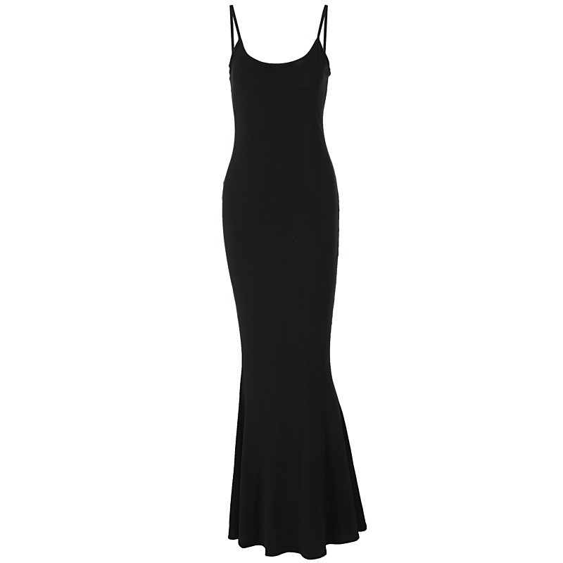 Casual sleeveless high waisted slim fit camisole long dress