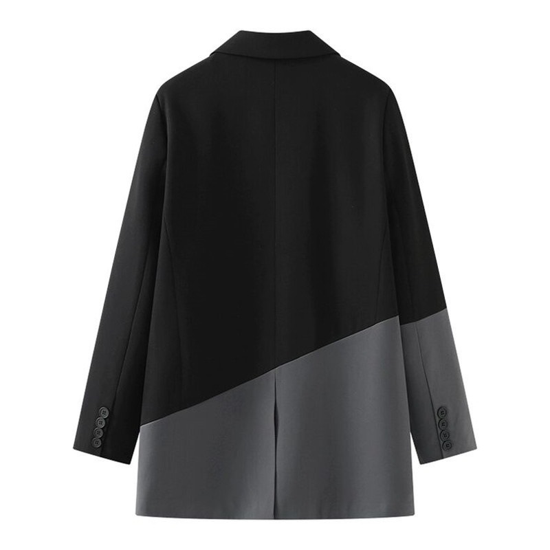 Irregular Stitching Black Blazer