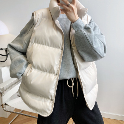 Nomi Black Stand Collar Puffer Vest
