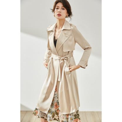 Triacetate Lapel Trench Coat